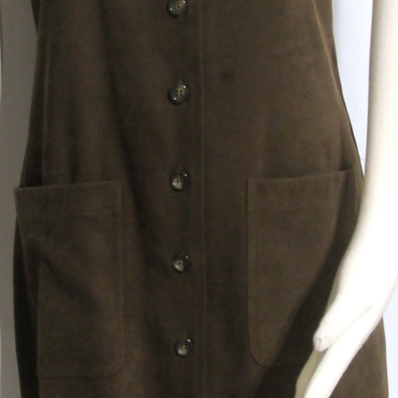 NEW TALBOTS BROWN FAUX SUEDE JUMPER DRESS SIZE 6 - Picture 3 of 5